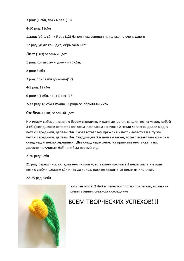 Оформление тюльпана