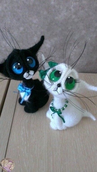 Котёнок амигуруми крючком котёнок с большими глазами крючком
