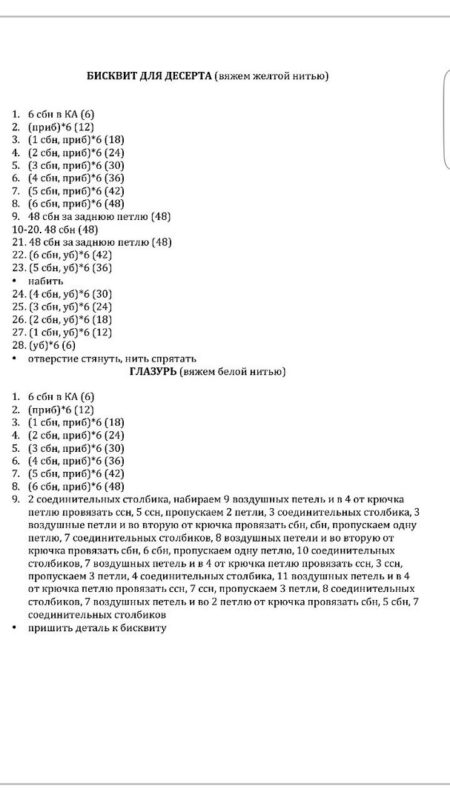 Вяжем бисквитное пирожное