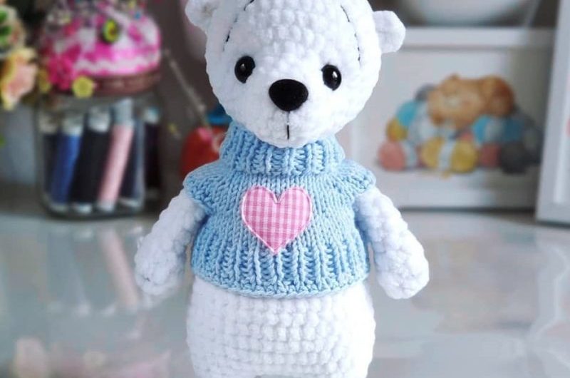 Амигуруми схема белый мишка крючком