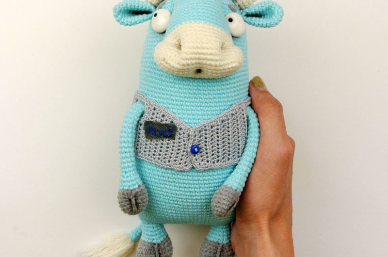 Схема вязания голубого бычка крючком