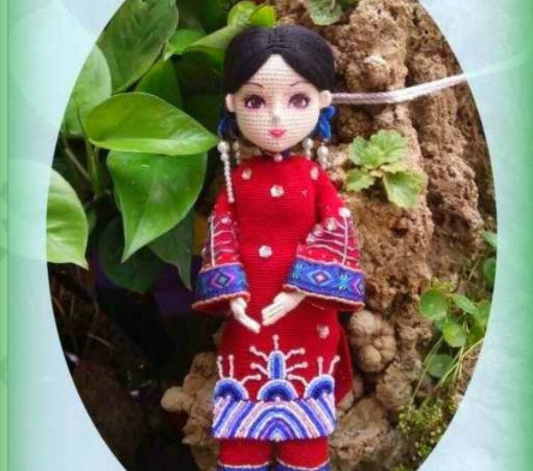 Схема вязания куклы принцессы крючком+МК для наряда