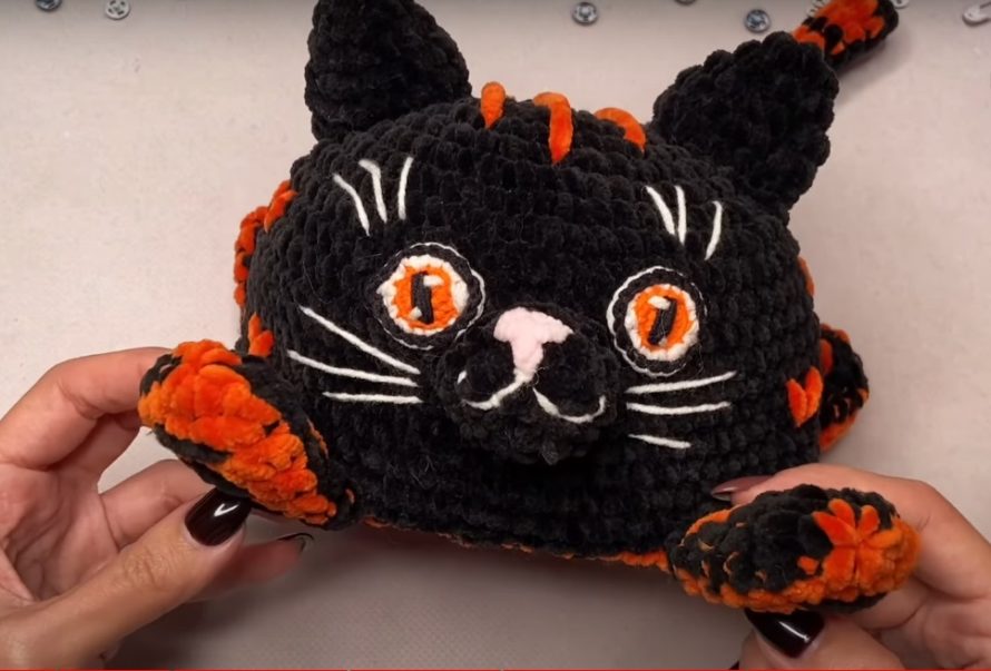 Схема вязания игрушки перевертыша кот и тигр