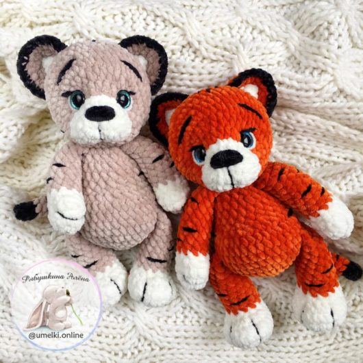 Амигуруми схема вязания тигра из плюшевой пряжи