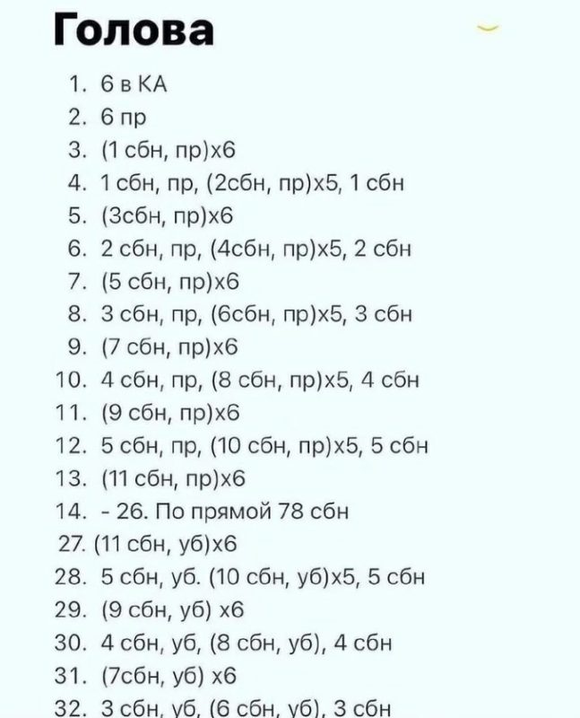 Голова игрушки Пошаговая амигуруми схема Карамелька крючком