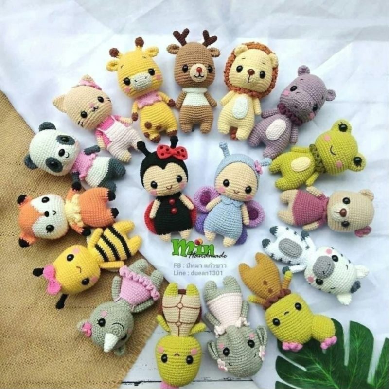 Вязаные мини игрушки крючком схемы животных