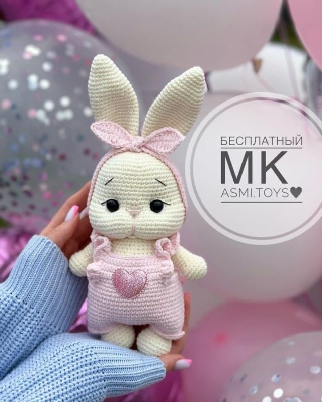 Игрушка зайчик крючком