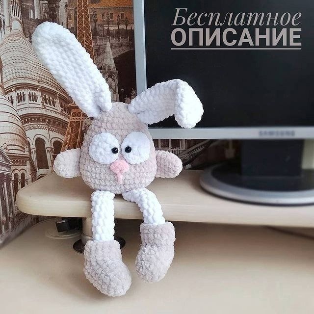 Игрушка зайка крючком