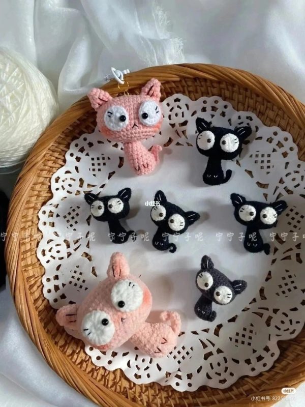 Котик брелок крючком схемы