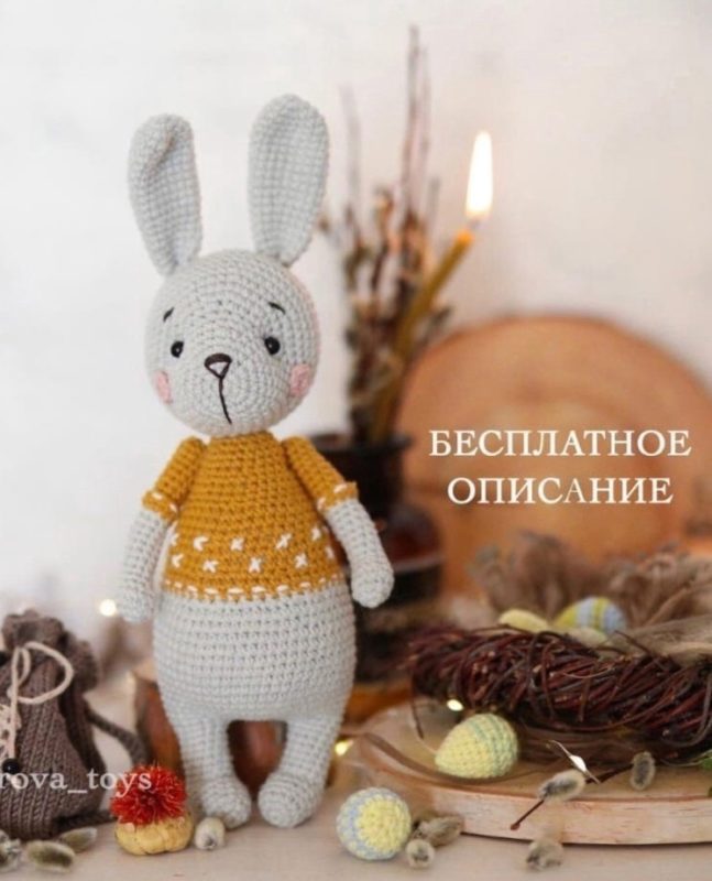 Зайка крючком мастер класс с подробной схемой