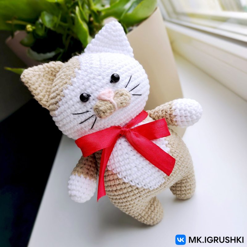 Симпатичный котик крючком схема и описание Симпатичный котик крючком схема и описание