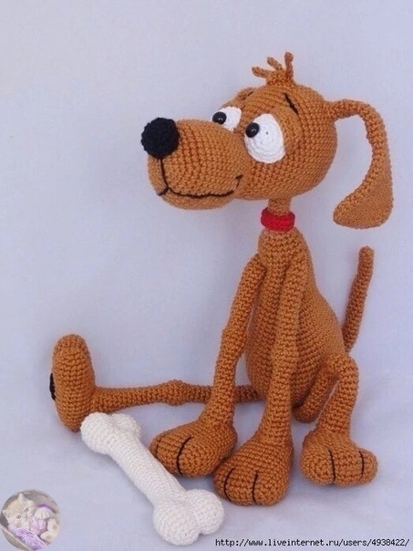 Игрушка собачка крючком схема