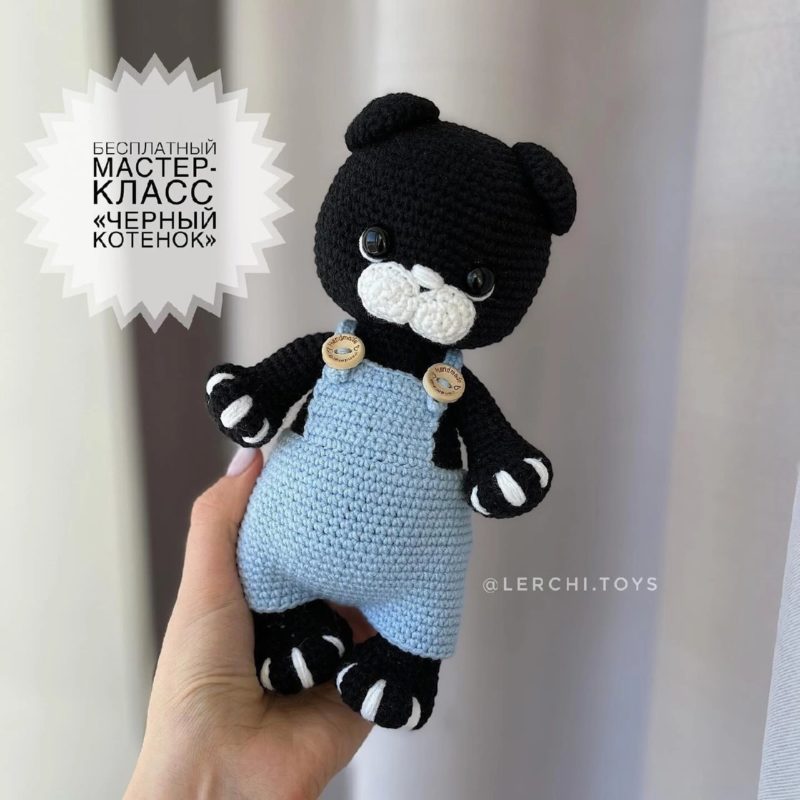 Котенок амигуруми крючком схема и описание